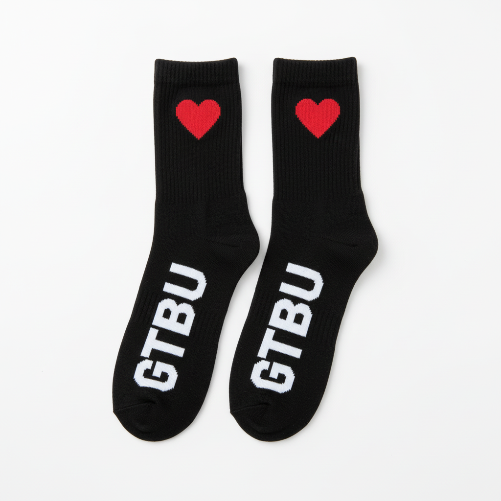 Black Crew Socks - GTBU Lengthwise Sole