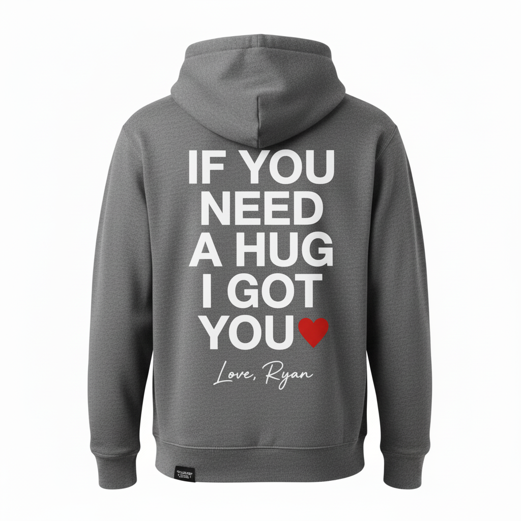 Love Ryan Hoodie - Gray Back View