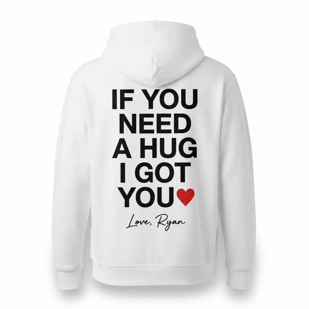 Love Ryan Hoodie - White Back View